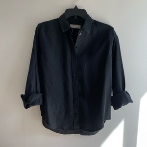 Everlane Black Linen Relaxed Shirt sz 2
